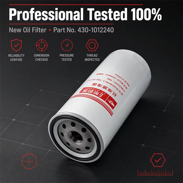 Forklift Parts 430-1012240 Oil Filter For Yuchai 6J175-T302, 100% Original best