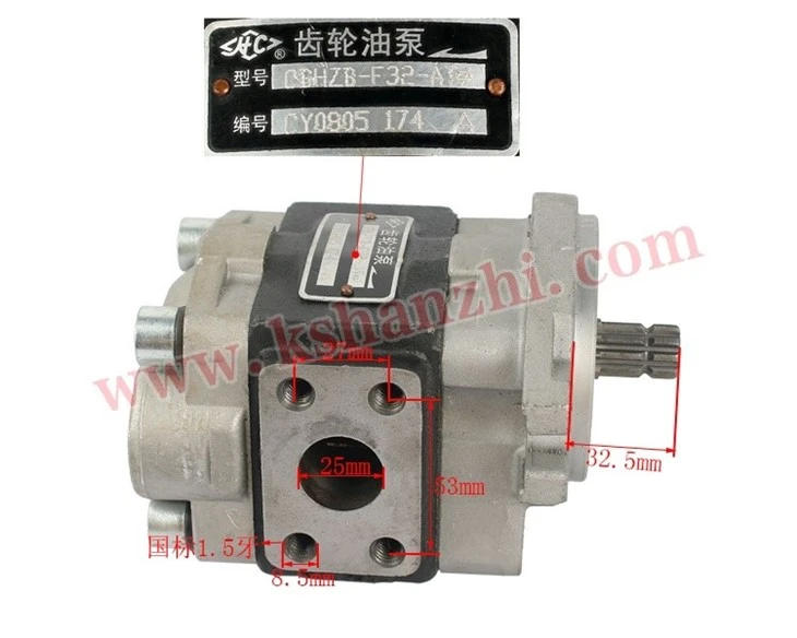 Forklift Parts Hydraulic Gear Pump For Hc, Td27 (CBHZB-F32-AT@10-P2) factory