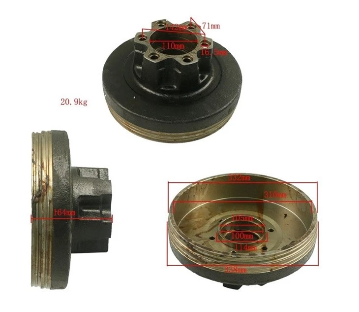Forklift Spare Parts 42433-23330-71 Brake Drum For 62-8FDK20, Made in Taiwan best