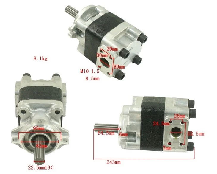 Imported Parts KFP3240AMBAS Hydraulic Gear Pump 13 Teeth For Nichiyu 5 Ton best