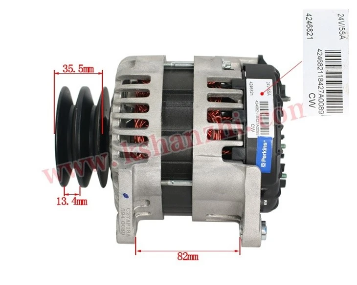 Hanzhi Forklift Parts 4246821 Perkins 1104D Alternator 24V/55A For Hl, Hc Forklift factory